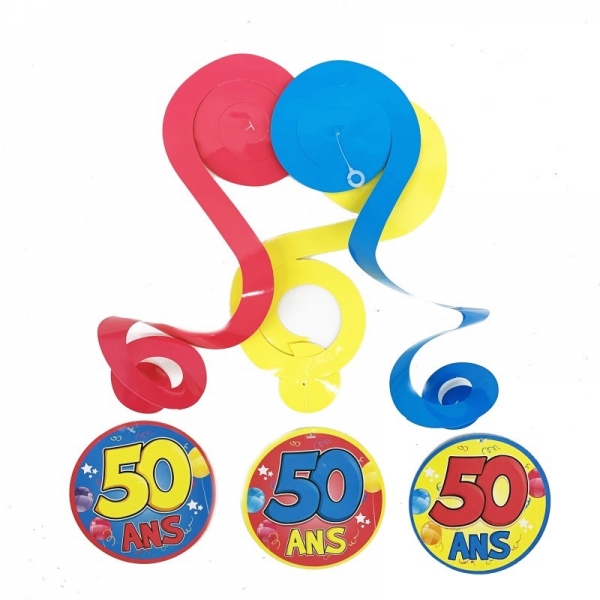 3 Guirlandes Spirales 50 ans