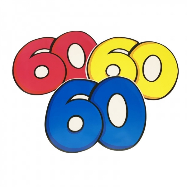 3 stickers décoratifs 60 ans