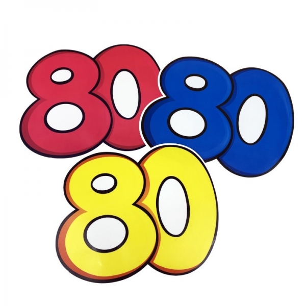 3 stickers décoratifs 80 ans